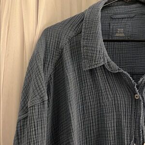 Aerie Textured Blue Shirt